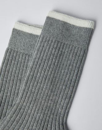 Brunello Cucinelli Ribbed Cotton Socks - Gray