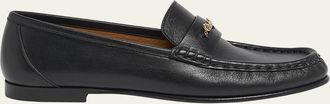 Chlo&eacute; Leather Logo Chain Penny Loafers