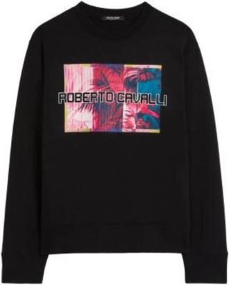 Roberto Cavalli Box Logo Print Cotton Sweatshirt, Size Small