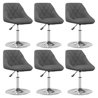 vidaXL Vidaxl - Sillas De Comedor Giratorias 6 Unidades Terciopelo Gris Oscuro