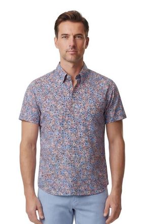 Lords of Harlech Floral Field Mens Printed Button Up Shirt in Floral Field Coral at Nordstrom, Size Xx-Large