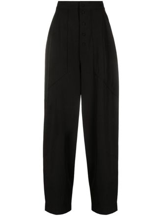 Stella McCartney loose-fit tailored trousers - women - Wool/Spandex/Elastane - 34 - Black