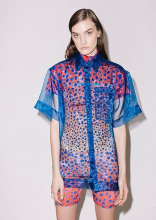 House Of Holland House of Holland Sheer Blue Boxy Shirt