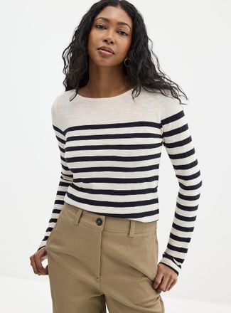 Marc O'Polo Shirt - Womens Striped boat neck T-shirt