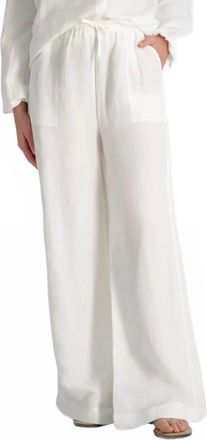 French Connection Cooper Linen Wide Leg Drawstring Pant In Summer White