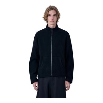 Rier Fleece Jackets, male, Black, Size: XL Wool Zip-Up Jacket