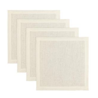 Solino Home Linen Square Placemats Set of 4, 14 x 14 Inch for Dining Table, Holiday and Everyday Table Decor - Fete in Ivory at Nordstrom, Size Small