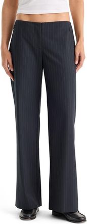 Good American The Low Rise Pinstripe Trousers in Royal Stripe at Nordstrom, Size 10