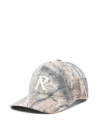 Represent logo-embroidered printed baseball cap - Grey