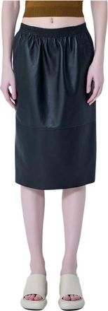 Chlo&eacute; Knie-lange Kokerrok in Leer - Dames - Leren & Su&egrave;de rokken - Zwart - XS - Leer - Rokken
