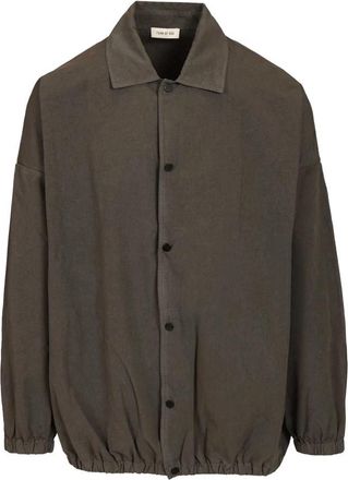 Fear of God Garment Dyed Cotton Windbreaker - Heren - Zomerjassen - Grijs - M - Katoen - Jassen