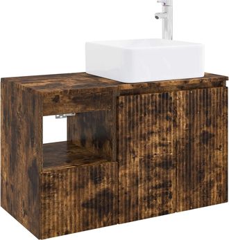 vidaXL Juego De Muebles De Ba&ntilde;o 2 Uds. Roble Ahumado Vidaxl