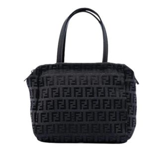 Fendi Pre-owned Canvas Handbag - Dames - Vintage Handtas - Zwart - ONE Size - Leer - Vintage