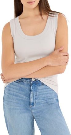 Nic+Zoe Perfect Knit Rib Scoop Neck Tank in Silver Wisp at Nordstrom, Size Xx-Large