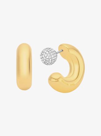 Michael Kors 2-in-1 Pav&eacute; Convertible Hoop Earrings