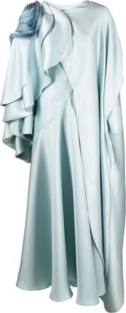 Gaby Charbachy draped cape-style gown - women - Polyester/Spandex/Elastane/Polyester - 38 - Blue