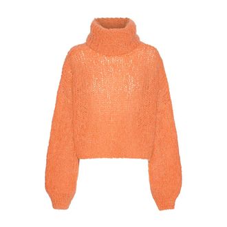 Americandreams Pepper Roll Neck Pullover - Dames - Coltruien - Oranje - ONE Size - Wol - Truien & Vesten