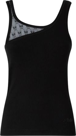 Pinko Agner Top - Dames - Tops zonder mouwen - Zwart - M - Katoen - Tops