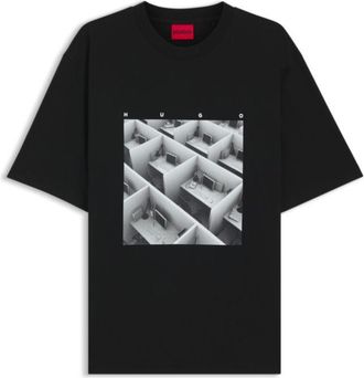 HUGO BOSS Printed-artwork T-shirt in cotton jersey
