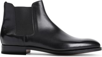 John Lobb Zwarte Enkellaarzen met Textuurdetails - Heren - Chelseaboots - Zwart - 44 EU - Leer - Schoenen