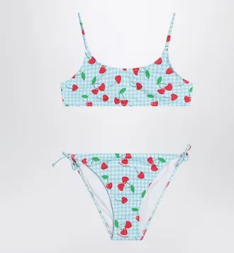 MC2 Saint Barth Bralette bikini with Vichy and cherries pattern