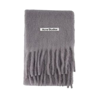 Acne Studios Winter Scarves, unisex, Gray, ONE SIZE, Mohair Logo Scarf