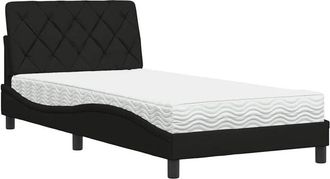 vidaXL Cama Con Colch&oacute;n Tela Negro 100x200 Cm Vidaxl