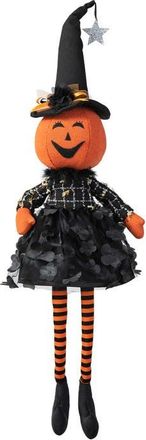 Glitzhome Halloween Fabric Dressed Witch or Pumpkin Sitter in Orange at Nordstrom, Size Medium