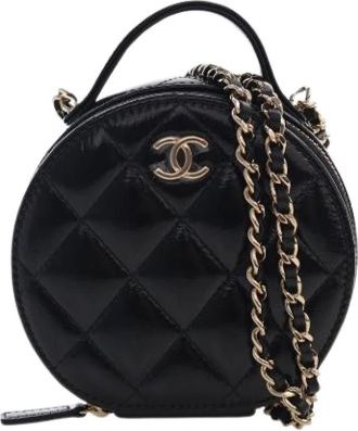 Chanel Pre-owned Vintage Satchel - Dames - Vintage Mini Tas - Zwart - ONE Size - Leer - Vintage