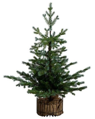 Nearly Natural 3Ft. Pre-Lit Artificial Christmas Tree In Jute Wire Planter