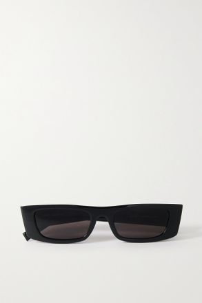 Saint Laurent Eyewear Occhiali Da Sole In Acetato Con Montatura Rettangolare - Nero