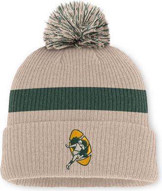 Nike Green Bay Packers Rewind Peak Nike Mens NFL Cuffed Pom Beanie in Brown | NF160J2Y7TV-M17