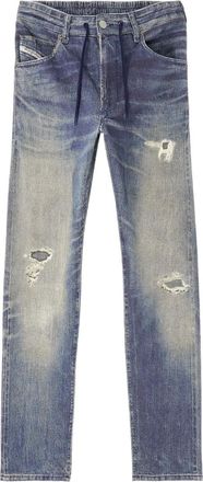 Diesel drawstring distressed jeans - men - Cotton/Elastane - 36 - Blue