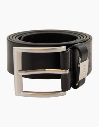 HUGO BOSS Mens Hugo Boss Connio Branded Metal Trim Belt Black 001 - Size: 110