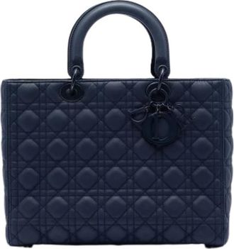 Dior Pre-owned Lady Dior - Dames - Vintage Handtas - Blauw - ONE Size - Leer - Vintage