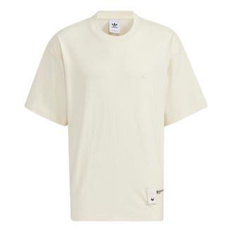 adidas originals Zipper Ss Tee Solid Color Sports Round Neck Short Sleeve Creamy White HH9441