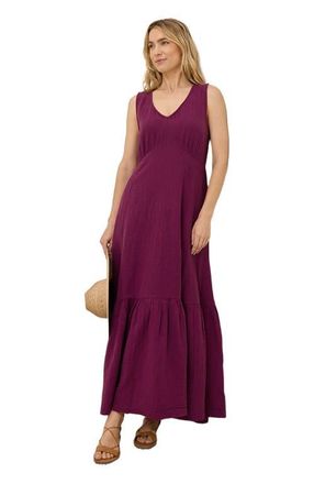 Pact Organic Cotton Double Gauze Beach To Brunch Dress in Sangria at Nordstrom, Size X-Small
