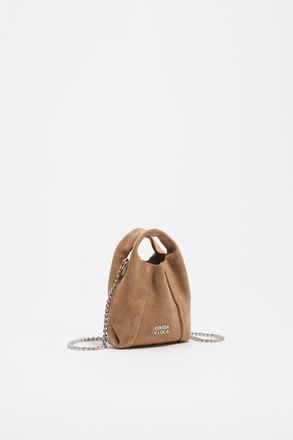 Bimba & Lola Leather Micro Chain Bag in Natural at Nordstrom