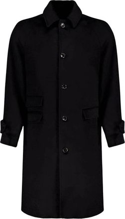 Autore Windsor Coat - Heren - Mantel - Zwart - M - Wol - Jassen