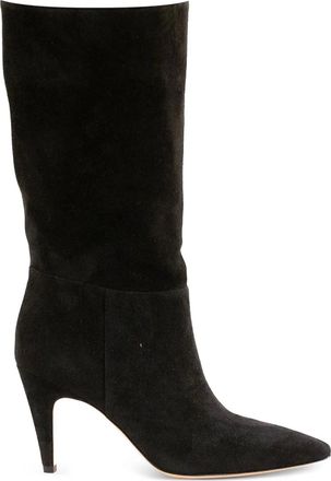 Gianvito Rossi 85 mm suède laarzen met puntige neus - Zwart