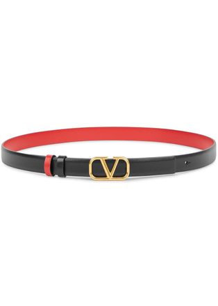 Valentino Garavani Vlogo Reversible Leather Belt - Black - 70 (UK6/xS)