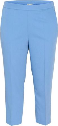 Kaffe Curve Flow Cropped Broek met Elastische Taille - Dames - Vrijetijds broeken - Blauw - 4XL - Broeken