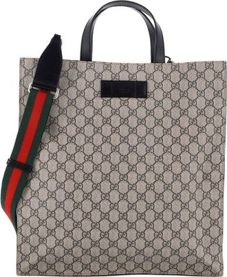 Gucci Convertible Soft Open Tote Gg Coated Canvas Tall (Authentic Pre-Loved)