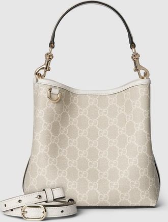 Gucci GG Emblem Small Bucket Bag, Beige, GG Canvas
