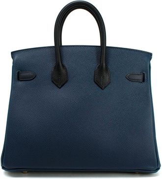 Herm&egrave;s Birkin 25 Top Handle Bag - Navy and Black