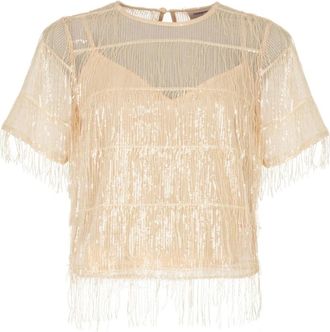 Freebird by Steven Tara Top - Dames - Blouses & Shirts - Beige - Maat: M Poliester