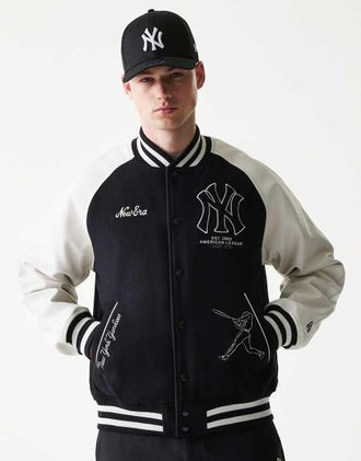 New Era NY Yankees - Giacca college con logo ricamato multicolore