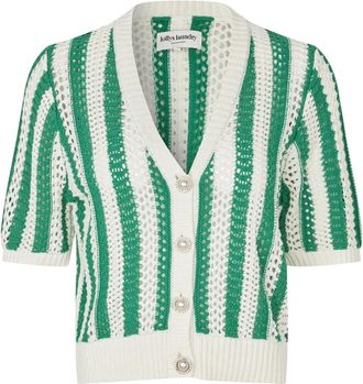 Lollys Laundry Gebreid Vest - Dames - Vesten - Groen - M - Truien & Vesten
