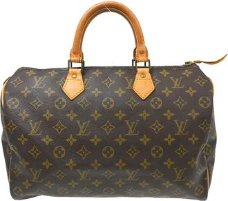 Louis Vuitton Speedy Handbag Monogram Canvas Brown Canvas Handbag (Pre-Owned)
