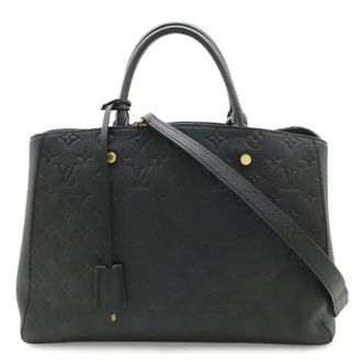 Louis Vuitton Pre-owned Monogram Empreinte Montecourt GM Handtas - Dames - Pre-owned - Zwart - Maat: ONE Size Leer
